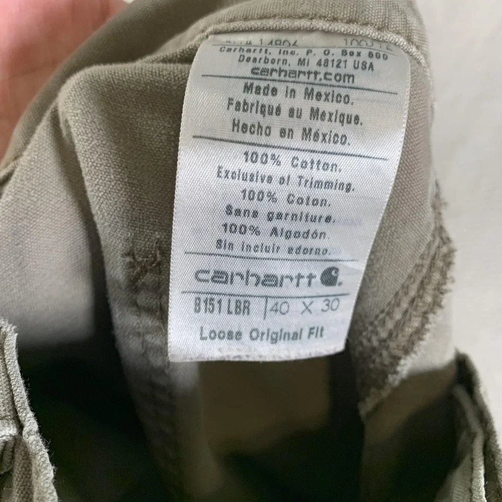 Carhartt Pants Mens 40x30 Tan B151 Loose Original Fit Work‎ Carpenter Canvas